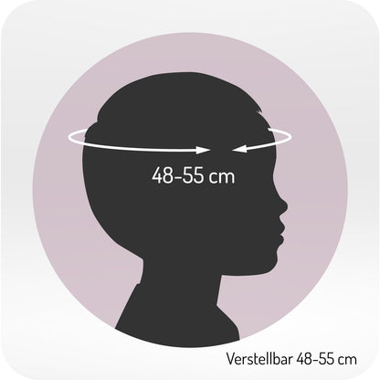 MoMi Mimi children's helmet adjustable, head circumference 47-58 cm (1-4 years), impact-resistant and shock-absorbing bicycle helmet for kids, 11 ventilation openings, foam padding, adjustable chin strap