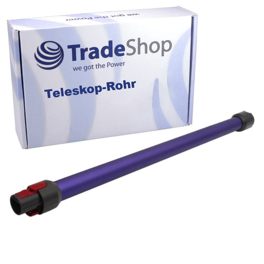 Trade-Shop vacuum cleaner telescopic tube replacement for Dyson V7 V8 V10 V11 V15 cordless handheld vacuum, replaces 967477-04 / purple, 74cm long spare part