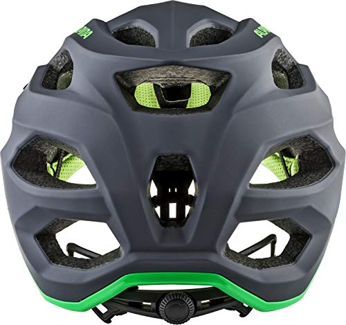 Alpina Carapax 2.0 - Lightweight, Stable & Comfortable Bike Helmet with Insect Net & Antibacterial Padding for Adults, Charcoal-Green, 52-57 cm.