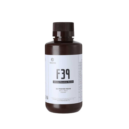 RESIONE F39 Flexible 3D Printer Resin, 405nm UV-Curing DLP LCD MSLA Resin Rubber like TPU like Photopolymer Resin Liquid for LCD Printer- White 1000g