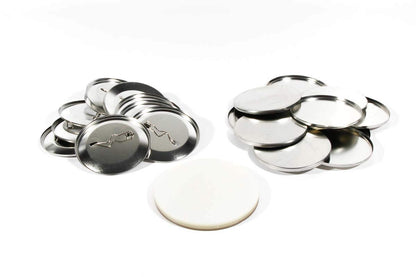 59mm button blanks including safety pin (500 pieces) compatible with Badgematic button machine.
