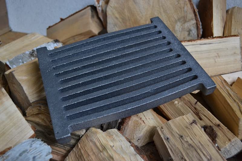 SEZAM 26 x 21.5 cm Cast Iron Grate Fireplace Grate Ash grate Hearth Grate suitable for Fireplace Stove Grate Grate Fire grate Fireplace Accessories Cast Iron Grate Grill Fireplace Square Corner grate