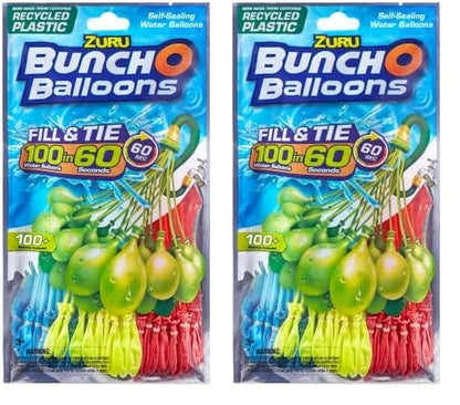 Bunch O Balloons 100 quick-fill, self-sealing water balloons (1 pack of 3 units) (pack of 2)