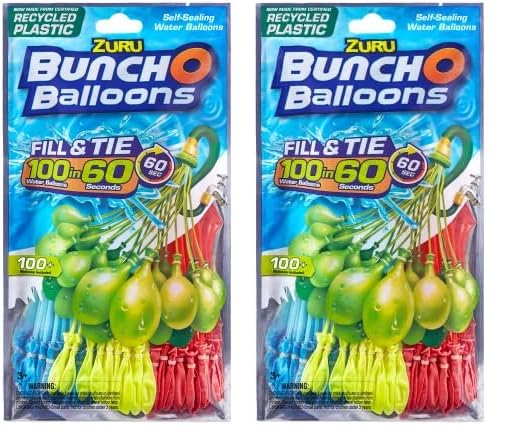 Bunch O Balloons 100 quick-fill, self-sealing water balloons (1 pack of 3 units) (pack of 2)