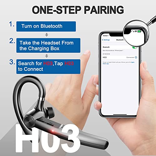 Ceppekyy Bluetooth headset phone with microphone, wireless in-ear headphones, 48hrs talk time, Bluetooth hands-free, new gold for iPhone Samsung Android.