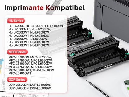 Hello DR3400 Drum Unit Drum Compatible for Brother Drum DR 3400 Brother TN3480 TN-3480 TN3430 Toner for HL-L5100DN MFC-L5750DW MFC-L5700DW DCP-L5500DN (2-Pack)