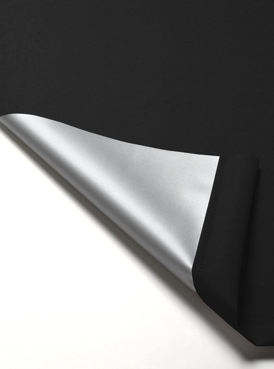 Deco Company Thermo-Rollo without drilling, with thermal backing, clamp mounting, highest light reflection, energy-saving, light-tight, all mounting parts included, black, 100 x 150 cm.