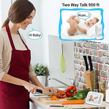 NWOUIIAY Baby Phone 3.2-inch Baby Monitor 2.4 GHz Baby Camera with LCD Night Vision Camera HD Digital Video & Two-way Intercom Function
