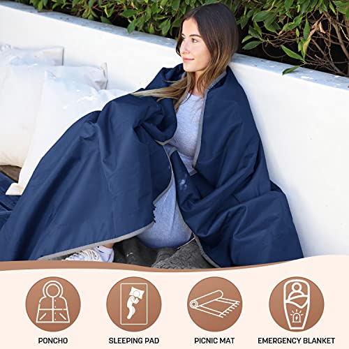 Kato Tirrinia camping blanket outdoor blanket picnic blanket travel blanket, love blanket sex blanket waterproof outdoor blanket, fleece thermal outdoor camping mat ultra light warm blanket 150x200, Navy