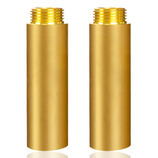 2 pieces of brass faucet extension 3/4 inch x 80 mm, DN20 thread extension, 3/4" female thread x male thread, 80mm brass extension fitting, connection extension for drinking water and heating installation.