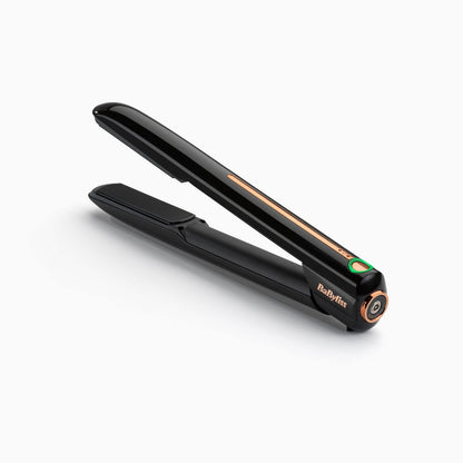 Babyliss 9000RU wireless hair straightener with ceramic plates for smoother hair. 15 sec fast heating, max 200°C for straightening, cordless and lightweight at 500g.