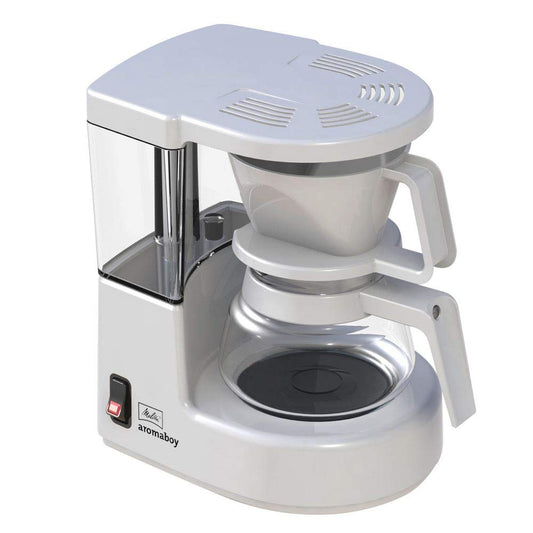 Melitta Aromaboy - small filter coffee machine - with glass carafe - 2 cups - White (1015-03)