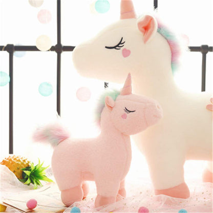 RAILONCH Plush Rainbow Unicorn, Stuffed Animal Plush Toy Cuddly Teen Heart Doll Gift