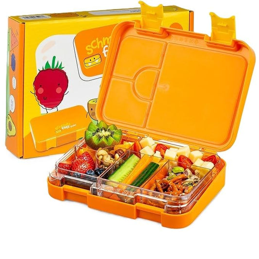 smack munch Junior lunch box for kids with compartments, colorful lunch box, divided & leak-proof, BPA-free lunchbox for daycare, bento box, safe snack box