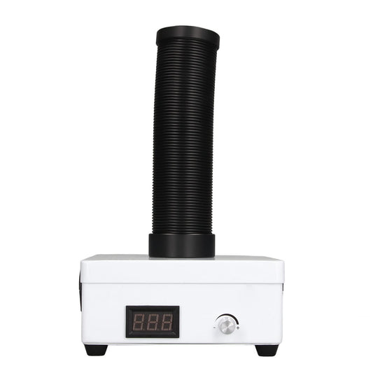 Solder fume extractor for DIYers & phone repairs – Desktop smoke absorber with EU plug, professional model, waterless, noiseless, compact design, 100-240 V.