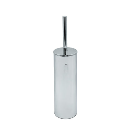 INDA - Bathroom accessories, My Love series, brush holder for wall or floor, replacement brush included, brass, chrome/white, 9 x 9 x 40 cm, SKU: AV014ACR