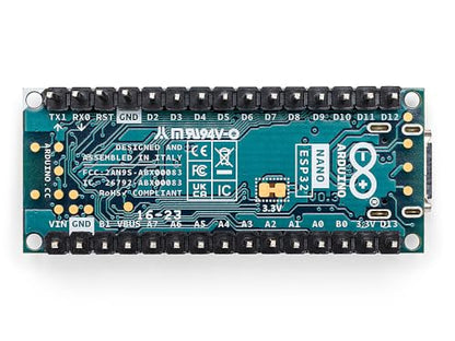 Arduino Nano ESP32 with Headers [ABX00083] - Compact board with ESP32 microcontroller, WiFi and Bluetooth, perfect for IoT projects, automation, and connected applications with Arduino IDE.