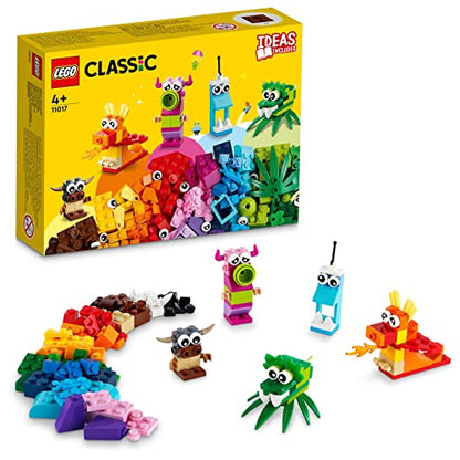 LEGO Classic Creative Space Planets & Classic Creative Monster Creative Set Bricks, box with building blocks for kids aged 4+, construction toy 11017