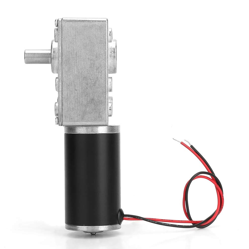 24V 80RPM DC worm gear motor 13kg.cm 31mm high torque self-locking motor reversed mini turbine gear motor for DIY robot turntable door lock curtain machine