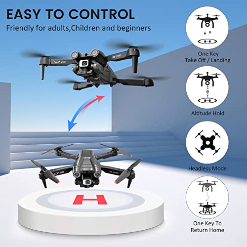 Mingfuxin Foldable Drone with Camera for Beginners, RC Quadcopter Drone with App WIFI FPV Live Video, Altitude Hold, Headless Mode One-Key Takeoff Landing for Adults Kids