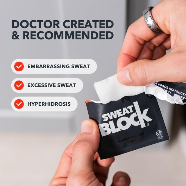 SweatBlock Antiperspirant (2 boxes) Physician Strength Clinical Dose Antiperspirant - Recommended to stop excessive sweating for men and women.