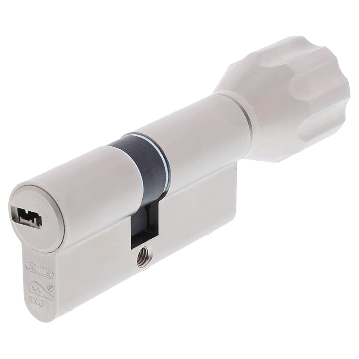ABUS EC550 profile cylinder with knob, length Z45/K45mm, includes 8 keys.