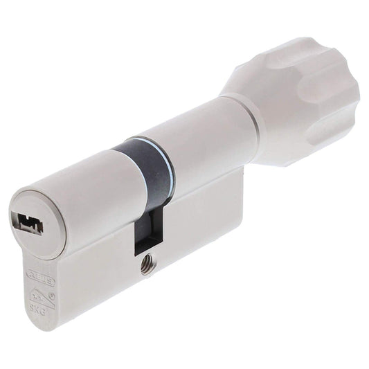 ABUS EC550 profile cylinder with knob, length Z45/K45mm, includes 8 keys.