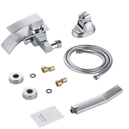 LENJKYYO Waterfall Tub Faucet, Bathtub Faucet with Hand Shower, Single Handle Tub Faucet, Shower Handset Set for Bathroom Shower.