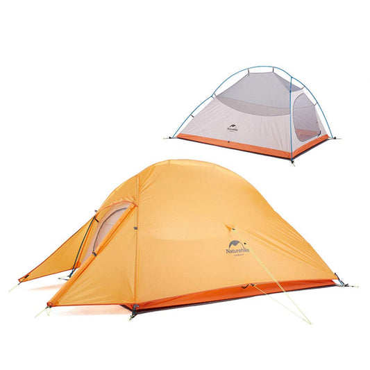 Naturehike Cloud-up 2 Ultralight Camping Tent for 2 People - Waterproof Double Layer Backpacking Tent 4 Seasons (Orange)
