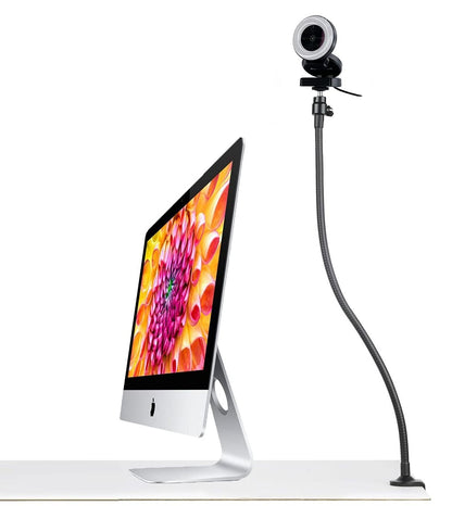 Webcam mount with clamp holder compatible with Razer Kiyo, Kiyo Pro, Kiyo X webcams.