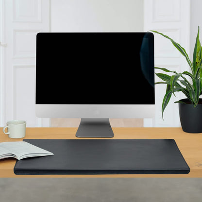 Hamosons - Large desk pad with edge protection / Angled desk pad size XL made of buffalo leather, black, model 26313.