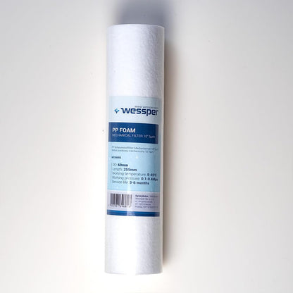 6x Wessper 10" Inch Sediment Water Filter Cartridges for Reverse Osmosis, Water Feeding Line & Particle Filtration - 5 Micron