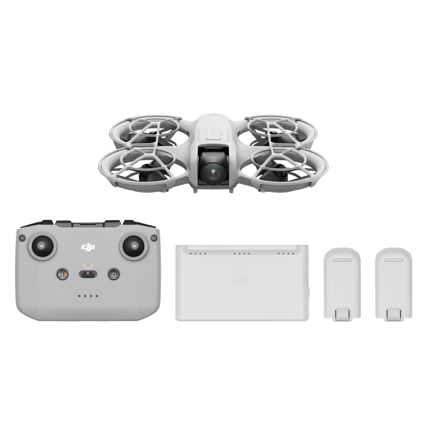 DJI Neo Fly More Combo - Mini drone with 4K UHD camera for kids, 135g, Follow-Me, hand launch, subject tracking, QuickShots, integrated propeller protection, C0, with RC-N3 and 3 batteries.