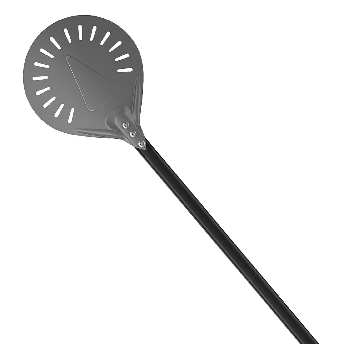 G.a HOMEFAVOR 12 inch Perforated Pizza Peel 9 inch Pizza Shovel made of Hard Anodized Aluminum, Pizza Oven Brush with removable long handle for Oven BBQ Grill, total length 120 cm