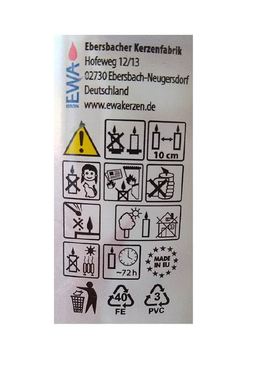 Jeka/EWA - Pyramid candles for large pyramids Size 17.2x105mm 18 pieces/pack (90, red)
