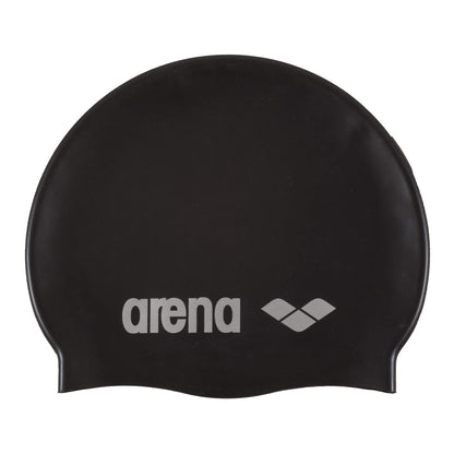 arena 95251 Unisex Swimming Competition Training Aid Finger Paddle Elite for Forearm Strength Training, Black-Silver (55), S & Unisex Swim Cap Classic Silicone, Black-Silver (55), One Size