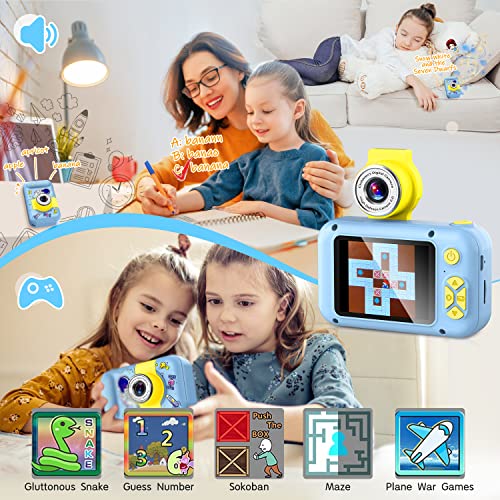 ARNSSIEN Kids Camera - Selfie Digital Camera for 3-10 year old girls and boys, 2.4in display, 180° flip lens, gift and toy.