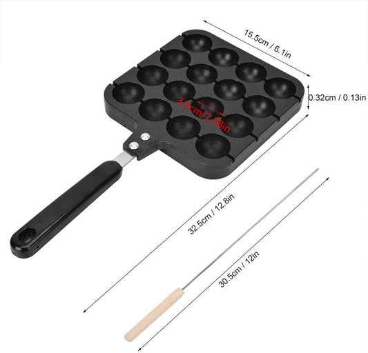 Mumusuki Takoyaki Grill Pan Plate Cooking Baking Mold Tray Cast Aluminum Nonstick Japanese Food Round Pancakes Kitchen