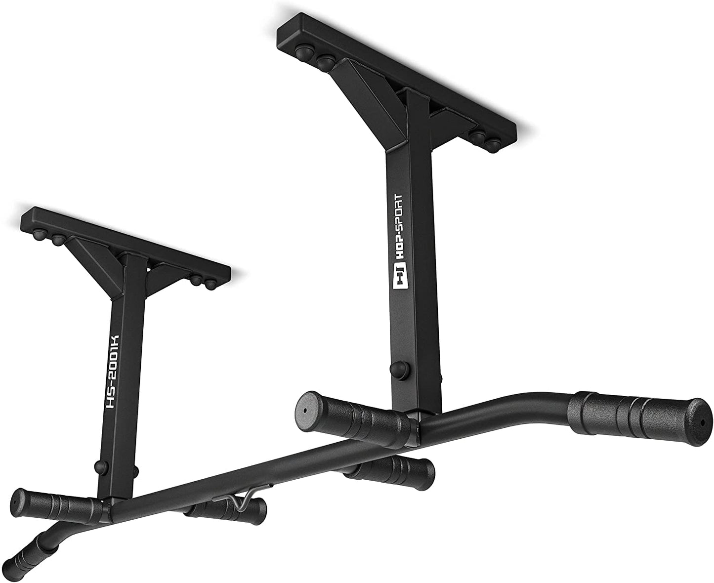 Hop-Sport Multigrip Chin-Up Bar for Ceiling Mounting HS-2001K - Professional Fitness Pull Up Bar with 6 non-slip grips and attachment for punching bag or TRX.