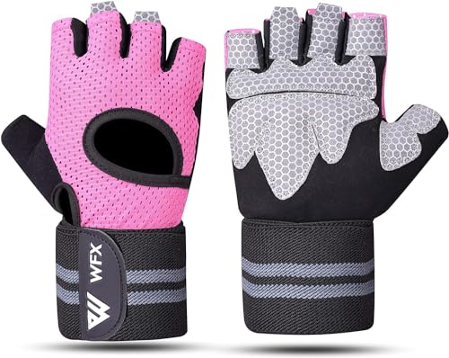 WESTWOOD FOX Cycling Gloves Half Finger Unisex Grips Bicycle Summer Riding MTB Bike Gloves Non-slip Fingerless Mountain Biking Men's Sports Hiking Gloves (Tender Grey, XL)