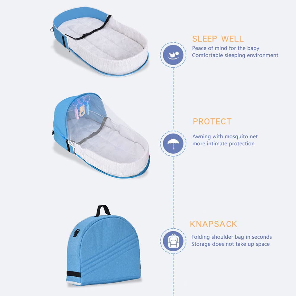 Spiral Baby Cot Changing Bag, Foldable Portable Kids Travel Cot, Baby Crib, Baby Mosquito Net, Pop Up Travel Cot Baby Lounger including Mosquito Net, Mattress, and Bag.