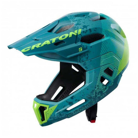 Cratoni Unisex – Adult C-Maniac Helmet, Petrol/Green Matte, L