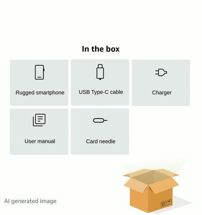 OUKITEL WP28S Outdoor Smartphone Android 14-10600mAh Outdoor Handy Ohne Vertrag, 8GB RAM + 128GB ROM Baustellenhandy 6,52 Zoll,13MP+5MP Kamera, NFC/GPS/Fingerabdruck/Face ID