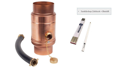 Plumbing Supplies & Sanitary Ware: Copper Rainwater Collector with Hose Connection 100mm + Ruler and Pencil - 85% water yield for downpipe and rain barrel.