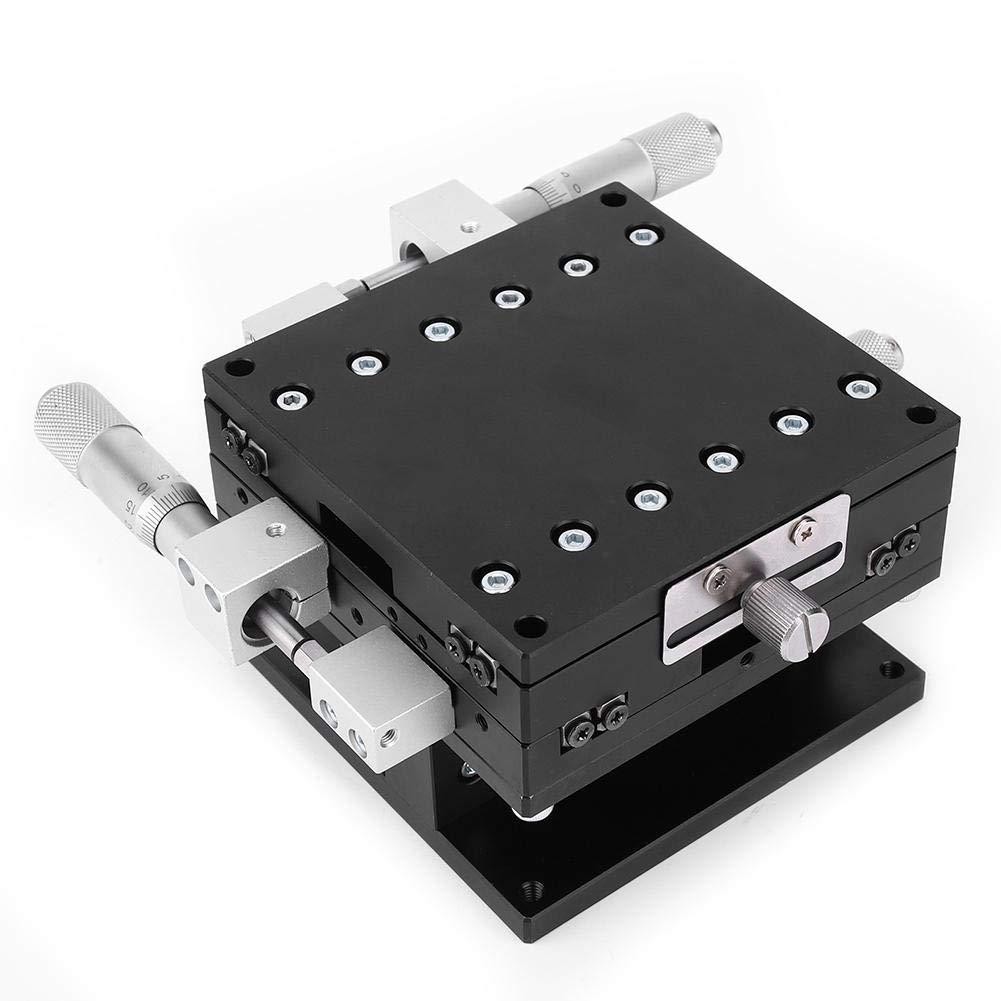 TKSE XYZ 3-axis manual linear stage, LD90-LM XYZ 3-axis trimming platform Manual linear stage Tuning slide table 90 x 90 mm