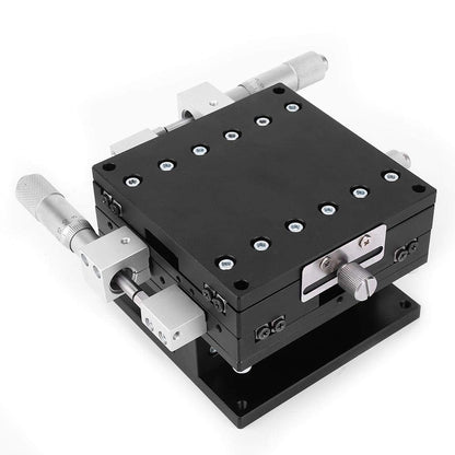 TKSE XYZ 3-axis manual linear stage, LD90-LM XYZ 3-axis trimming platform Manual linear stage Tuning slide table 90 x 90 mm
