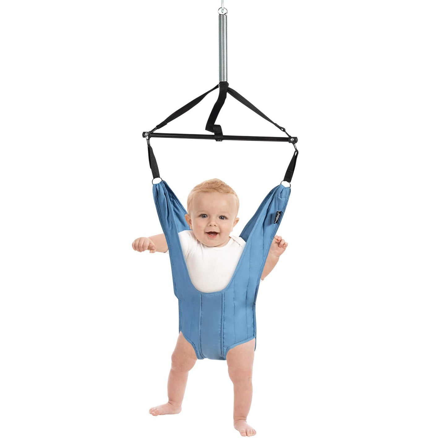 COSTWAY Baby Door Jumper, Adjustable Length, Door Swing, Door Frame Jumper with Door Clamp, for Infants 6-12 Months (Blue)
