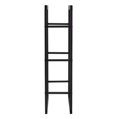 ML-Design fireplace log rack 40x100x25cm rectangular black metal, indoor/outdoor, coated steel firewood storage, fireplace stand firewood holder log rack for fireplace/stove.