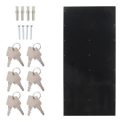 Rottner Depot 6 Letterbox System Silver Black Cylinder lock 2 keys per compartment Name tag holder included Mounting material