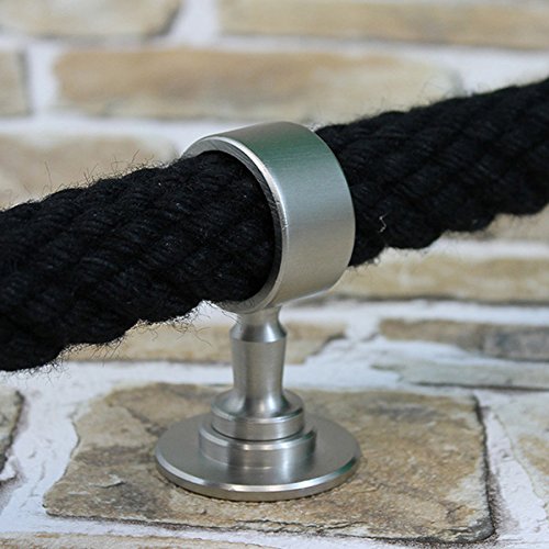 2 end caps and 8 rope holders "nickel matte" for 30mm handrail rope